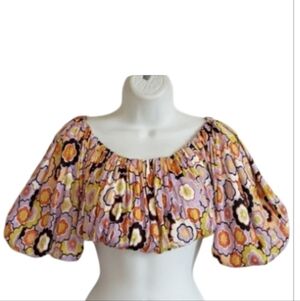 Sfera Collection Off Shoulder Floral Crop Top sz L